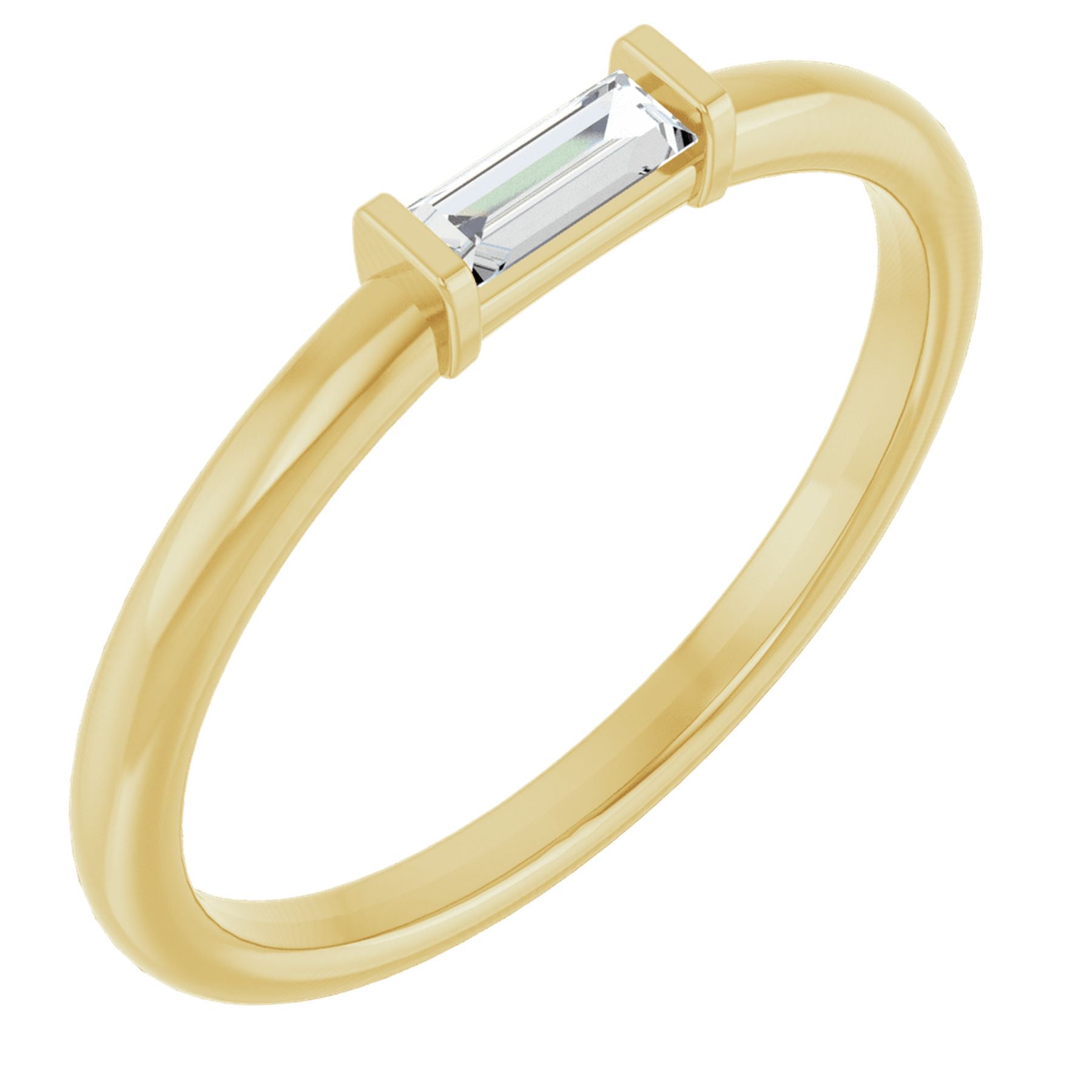 14K Yellow 1/6 CTW Lab-Grown Diamond Stackable Ring