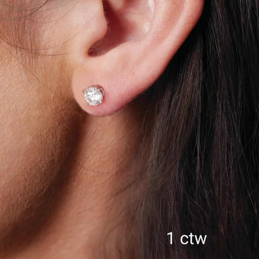 Diamond Earrings | 1-3 Carat Lab-Grown Diamond Studs in 14K White Gold