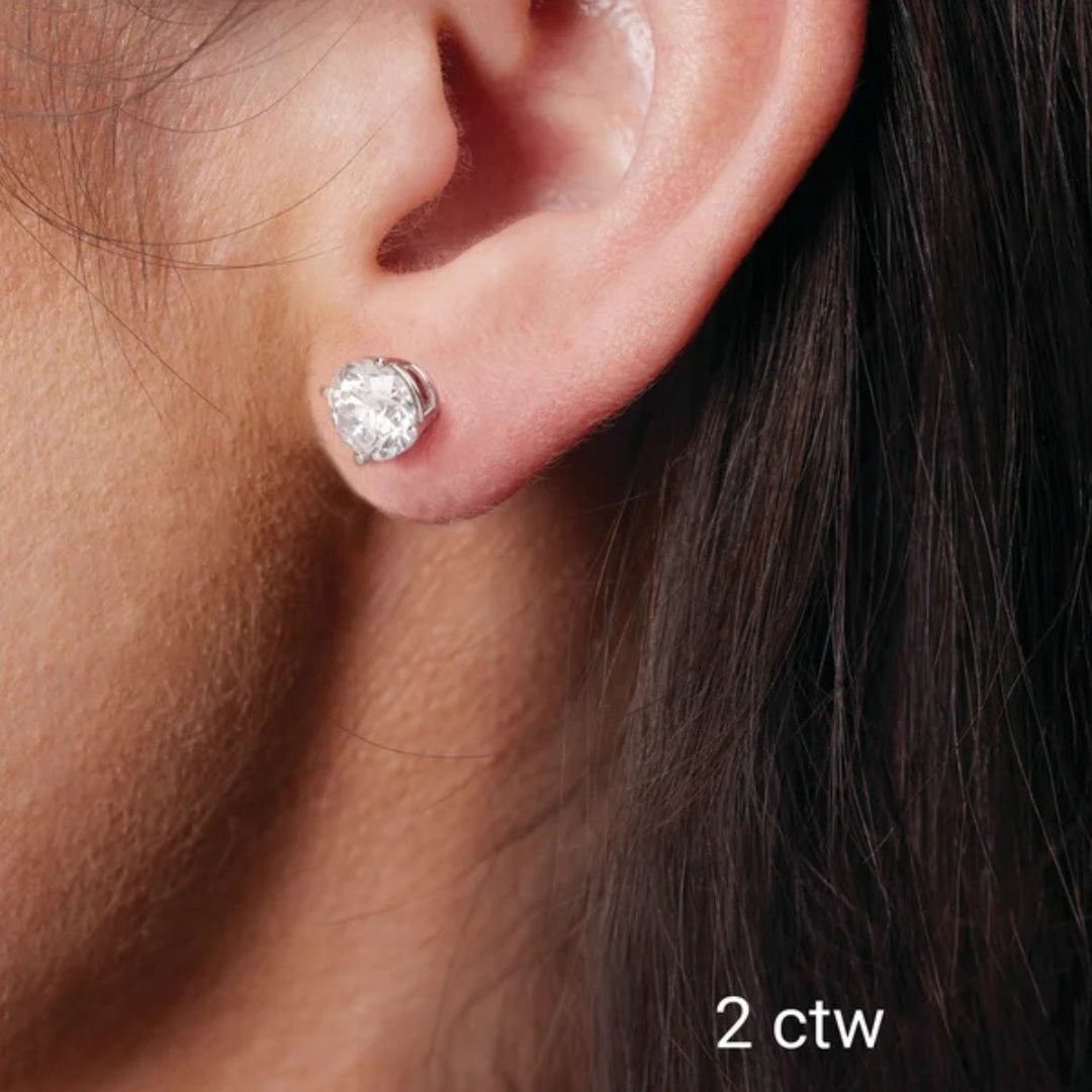 Diamond Earrings | 1-3 Carat Lab-Grown Diamond Studs in 14K White Gold