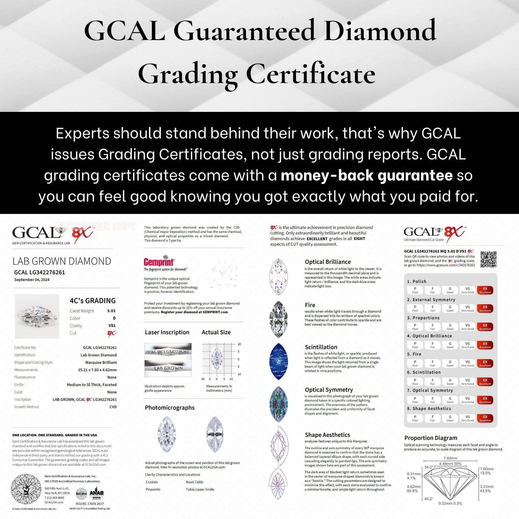 Marquise Lab-Grown Diamond - GCAL 8X