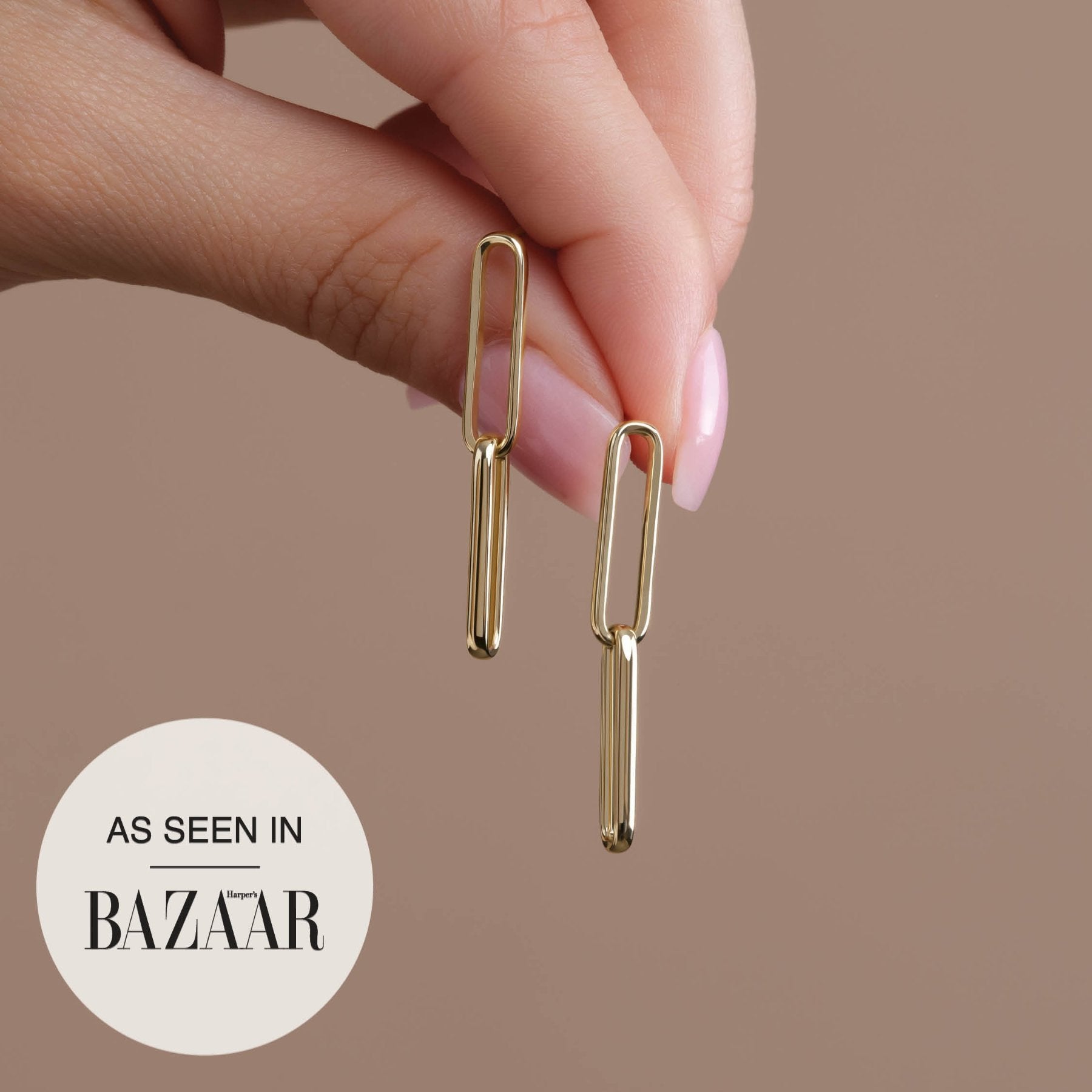 Gold Paperclip-Style Earrings