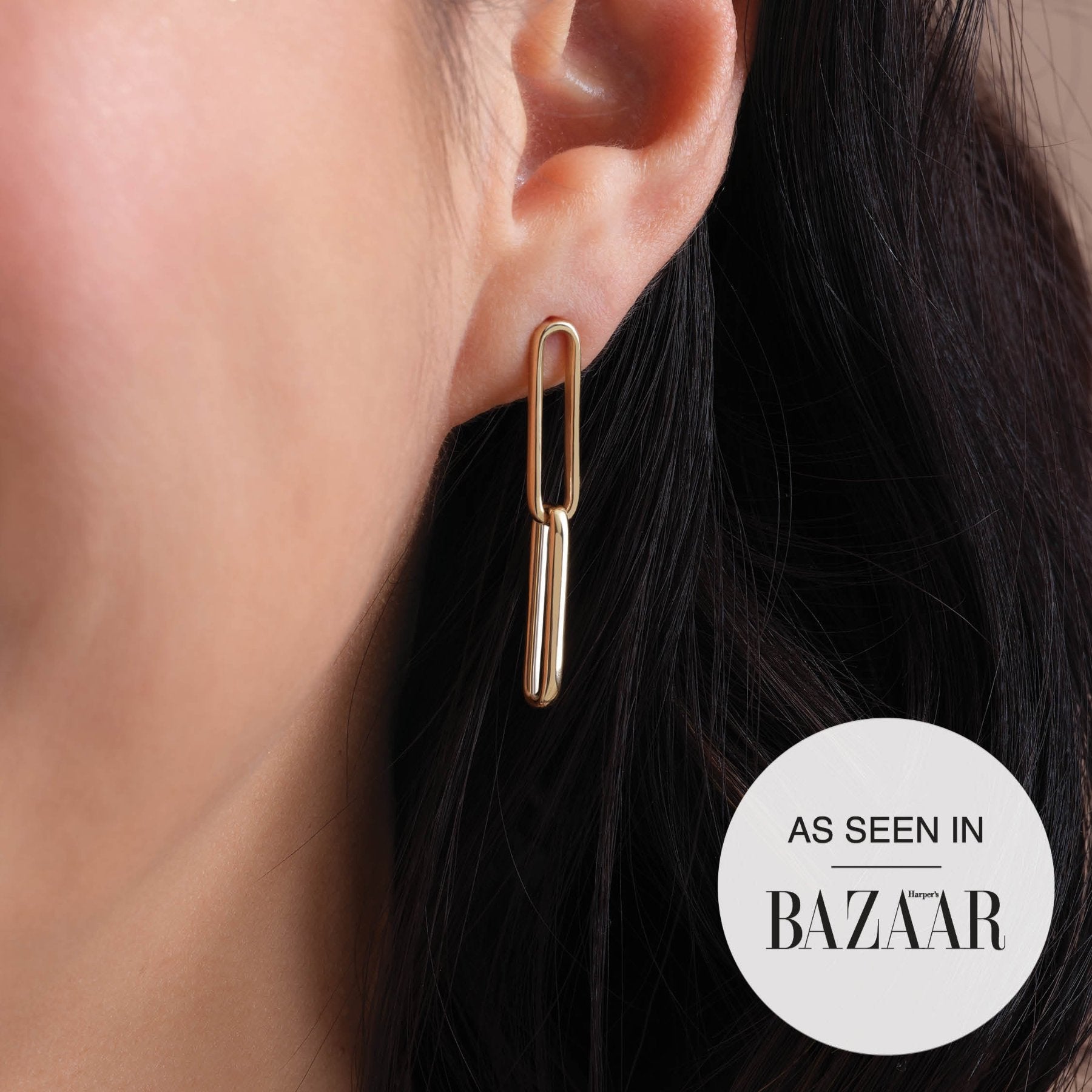 Gold Paperclip-Style Earrings