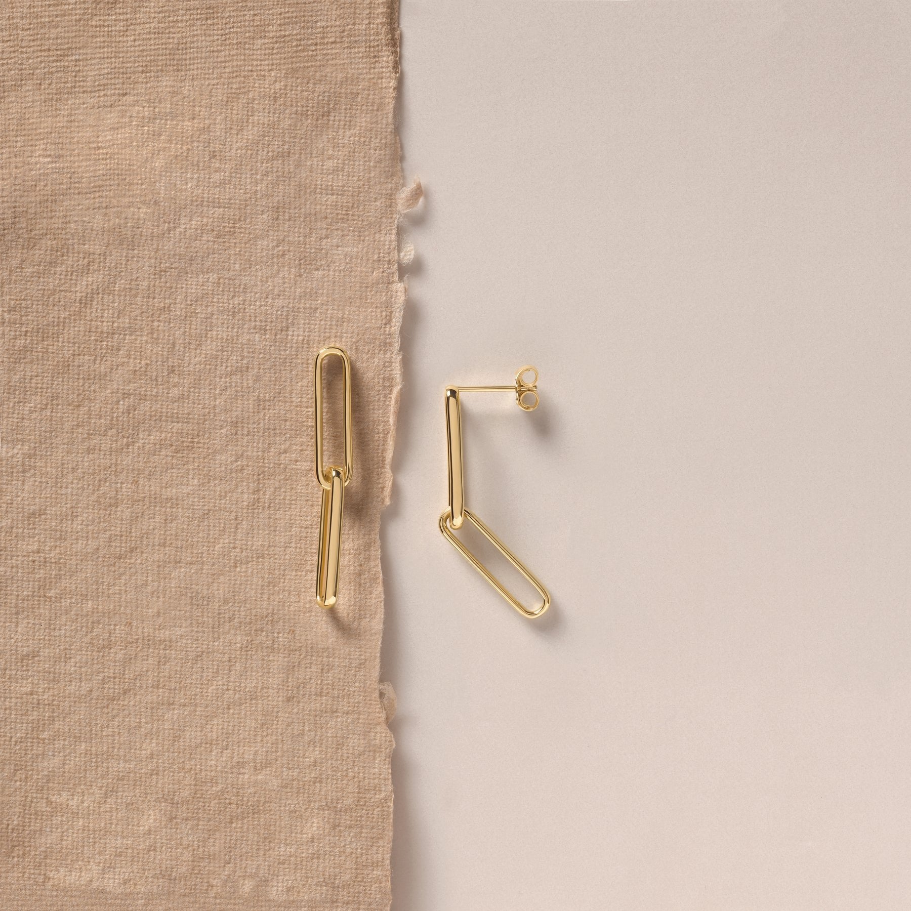 Gold Paperclip-Style Earrings