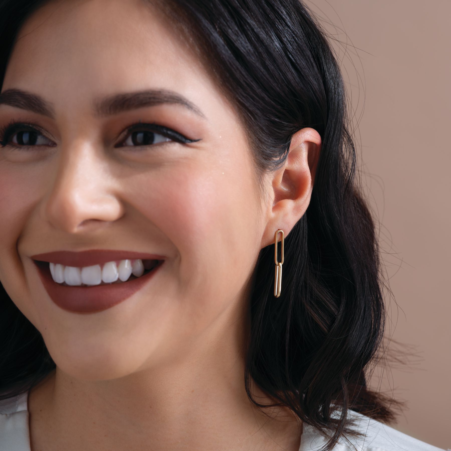 Gold Paperclip-Style Earrings