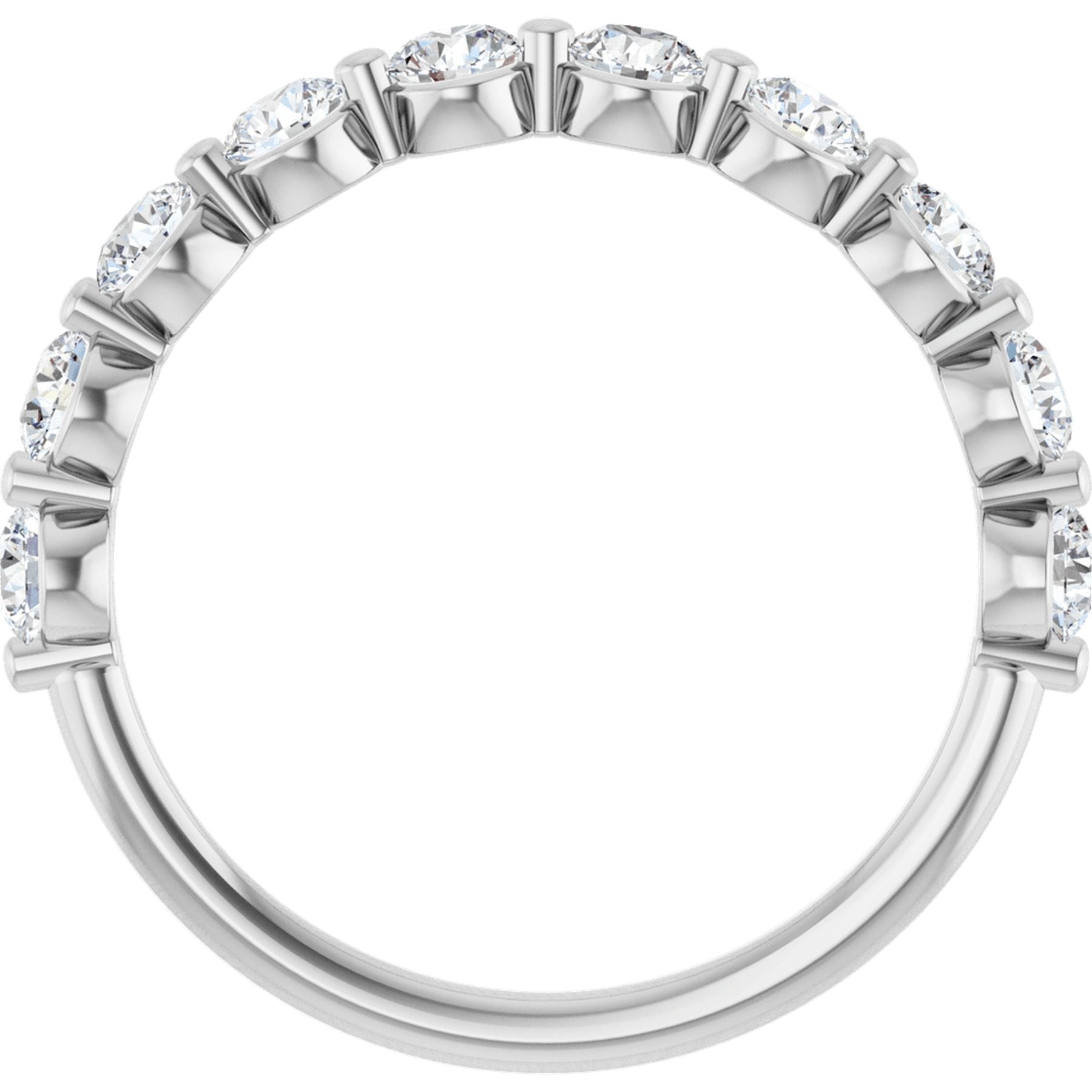 Platinum 1 CTW Lab-Grown Diamond Anniversary Band