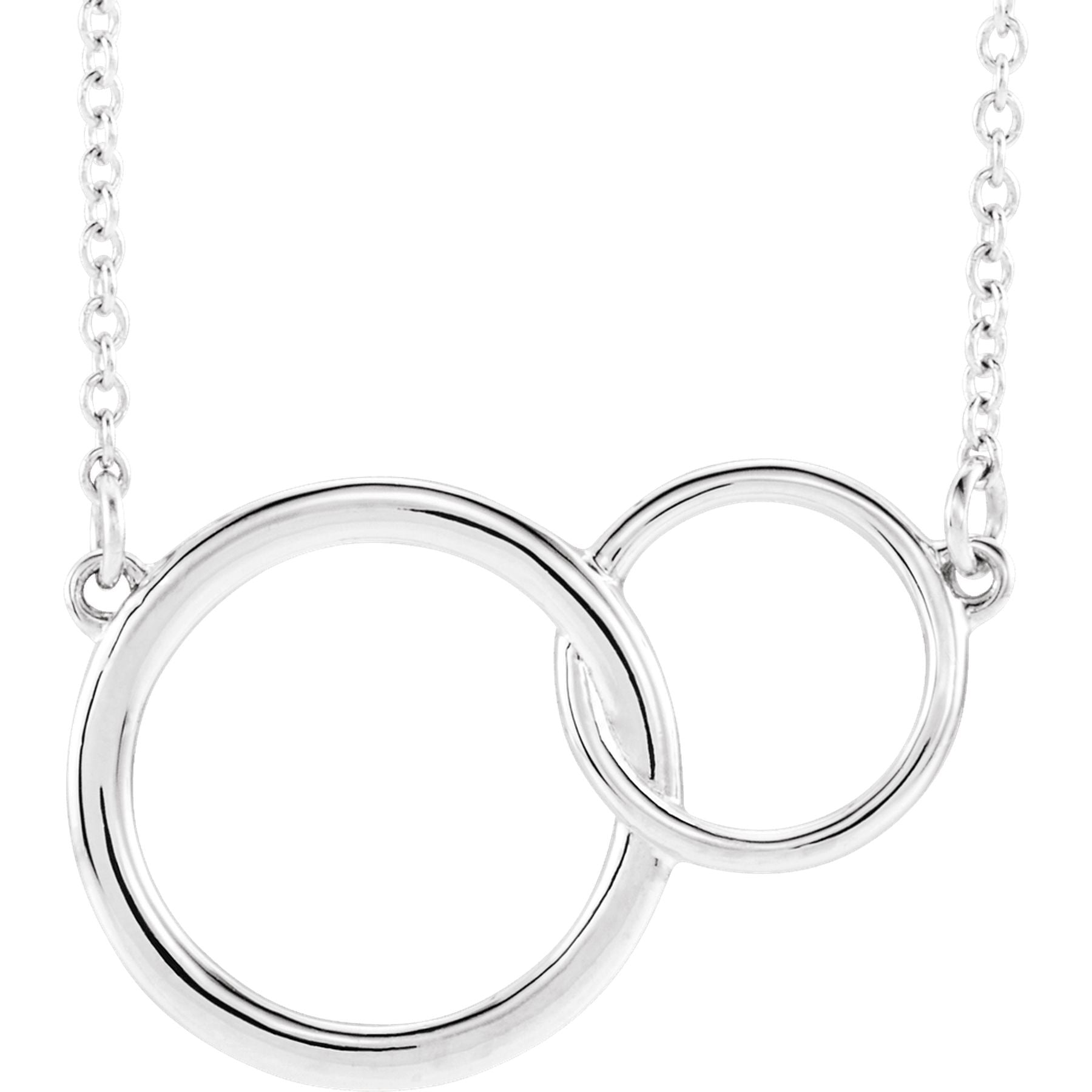 Sterling Silver Interlocking Circle 16-18" Necklace